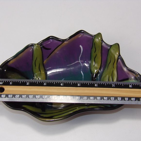 Vintage Clay Art C.A. Hand Painted Landscape Ceramic Nut Candy Serving Bowl VGC - Picture 8 of 9